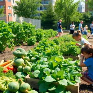 Community members participating in educational activities at 15th Street Farm in St. Petersburg