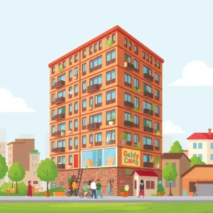 Illustration of affordable housing project in St. Petersburg