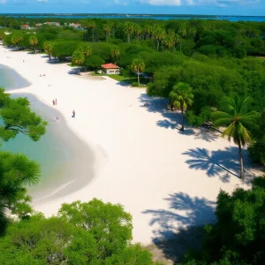 Visitors enjoying the beach at Fort De Soto Park