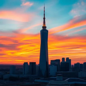 The 400 Central Tower standing tall in St. Petersburg's skyline