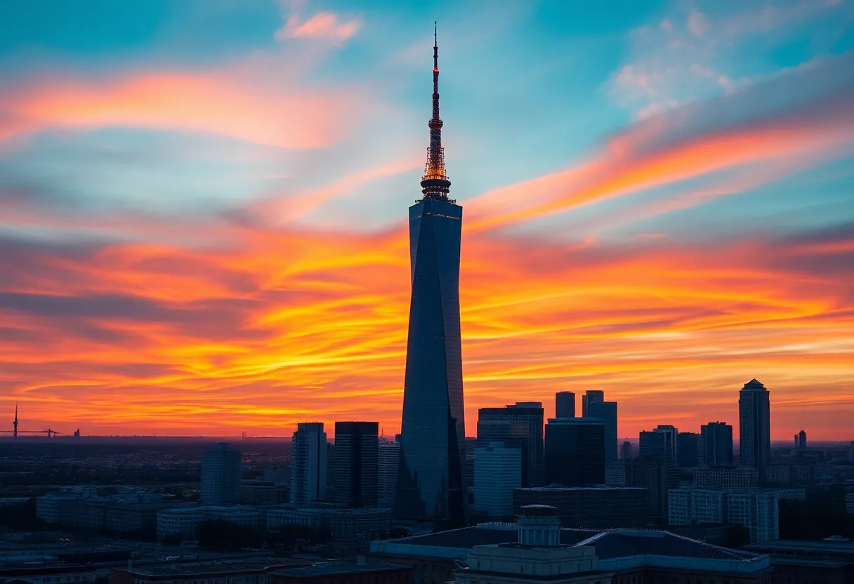 The 400 Central Tower standing tall in St. Petersburg's skyline