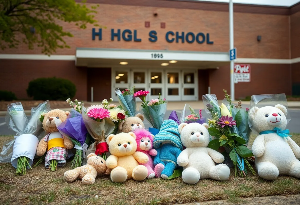 Memorial Outside Antioch High School