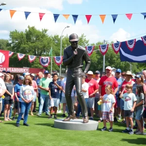 Celebration of Babe Ruth's impact on St. Petersburg with a baseball statue.