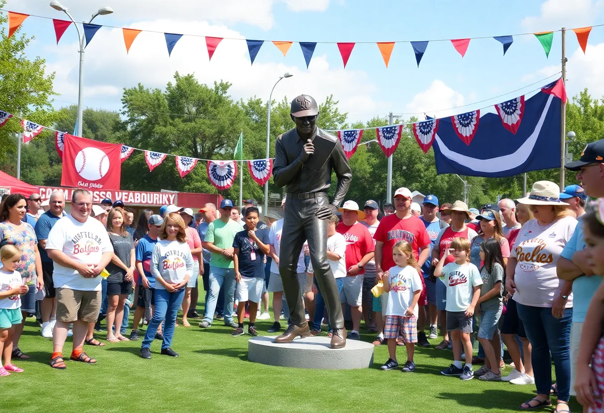 Celebration of Babe Ruth's impact on St. Petersburg with a baseball statue.