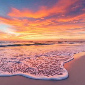 A stunning beach sunset depicting Florida's coastline, symbolizing the theme of a coastal anthology.