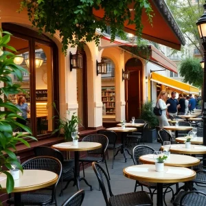 Interior of Cognac Bistro showcasing Parisian decor and dining ambiance