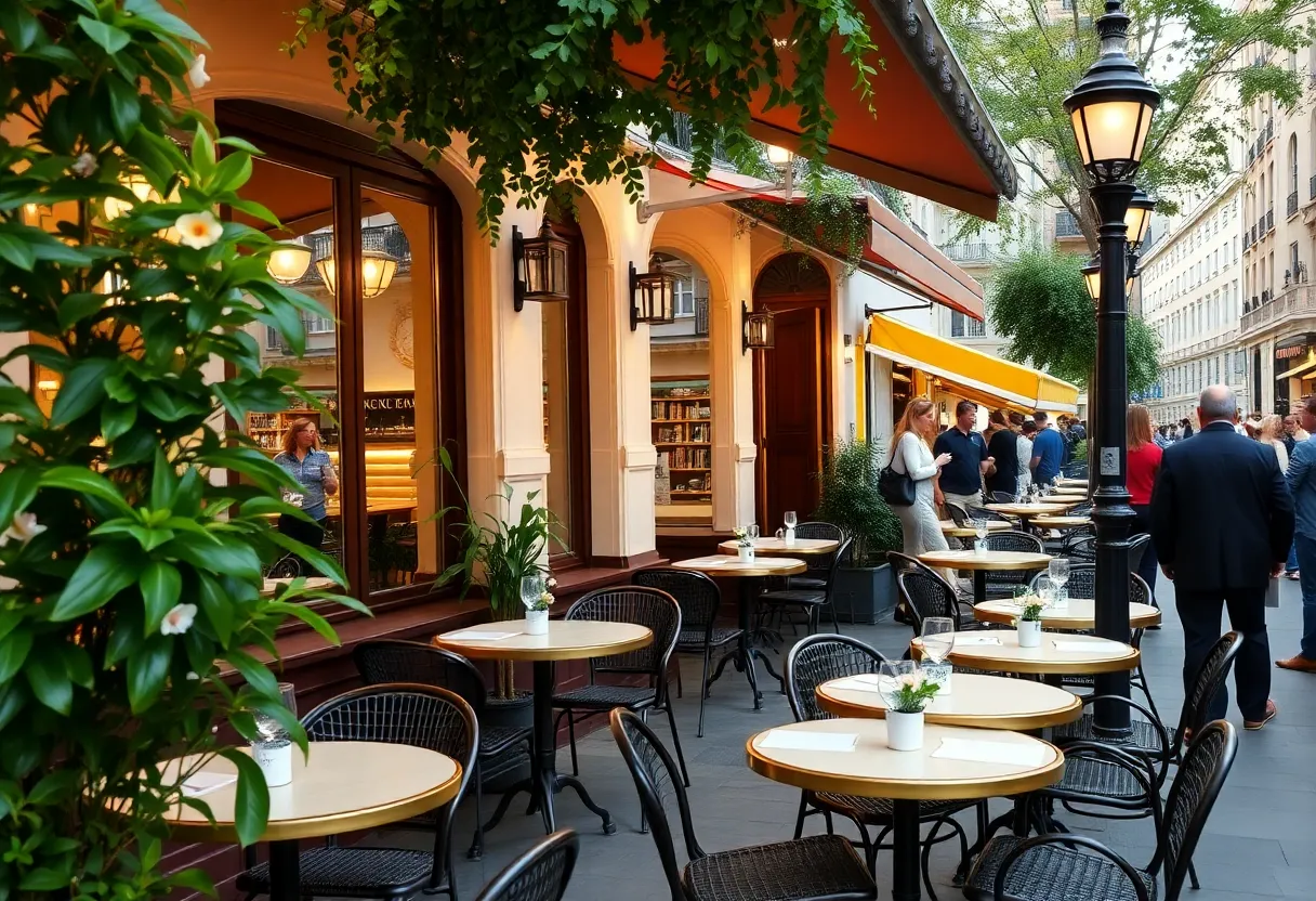 Interior of Cognac Bistro showcasing Parisian decor and dining ambiance