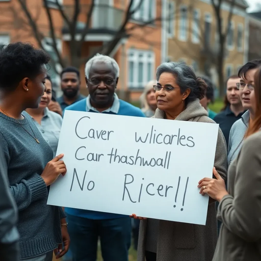 Community members supporting each other in St. Petersburg after an incident