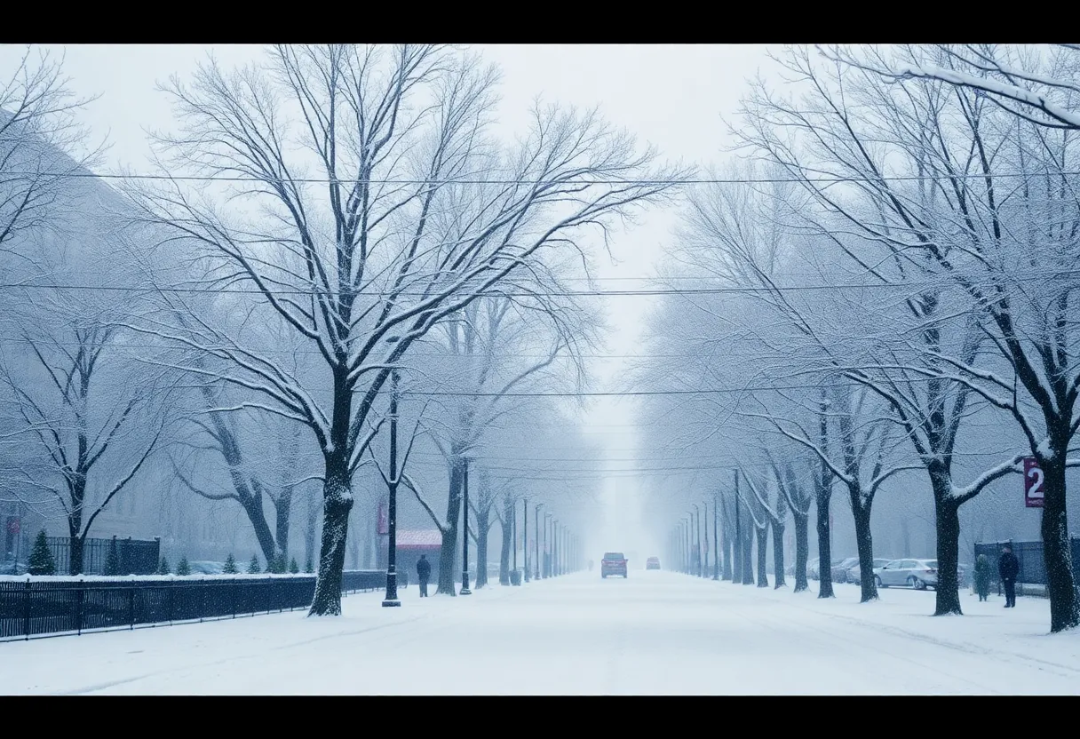 Washington D.C. Winter Storm Scene