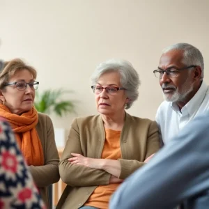 Community members discussing nursing home safety