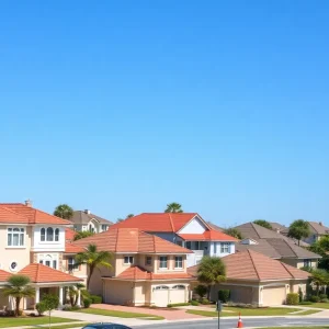 Scenic view of a Florida neighborhood with diverse homes