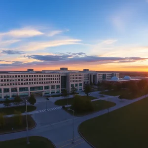 The HSN campus in St. Petersburg during sunset