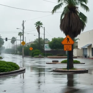 Los Angeles Flooding Scene