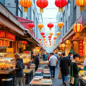 Lunar New Year Festival in St. Petersburg with decorations and performers