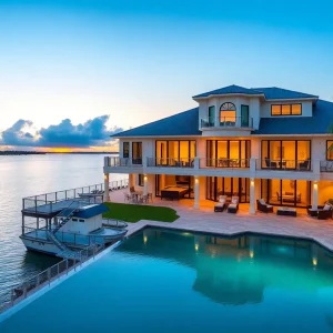 A stunning waterfront property in St. Pete Beach with a swimming pool