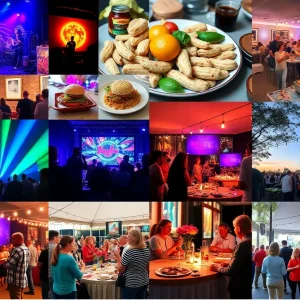 Collage of events in Pinellas including art exhibitions, BBQ festivals, and community gatherings.