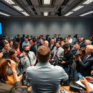 Press Briefing Room with Diverse Media Voices