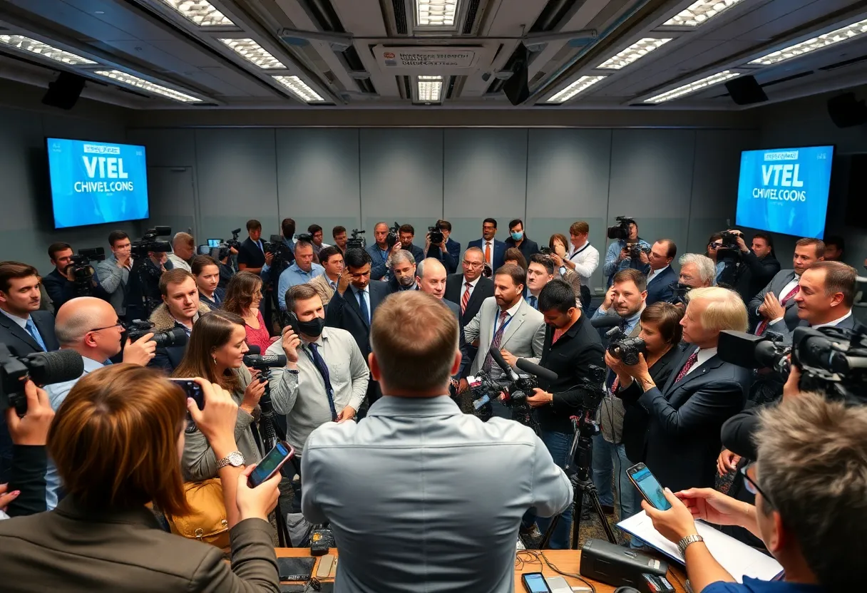 Press Briefing Room with Diverse Media Voices