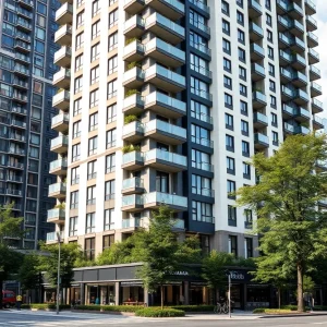 Rendering of 21-story apartment tower in St. Petersburg