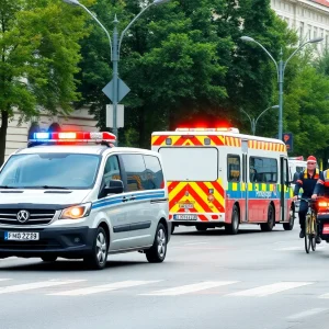 Emergency responders at the scene of a DUI incident in St. Petersburg