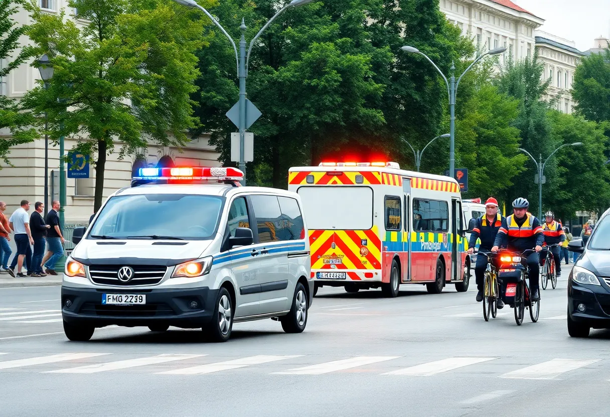 Emergency responders at the scene of a DUI incident in St. Petersburg