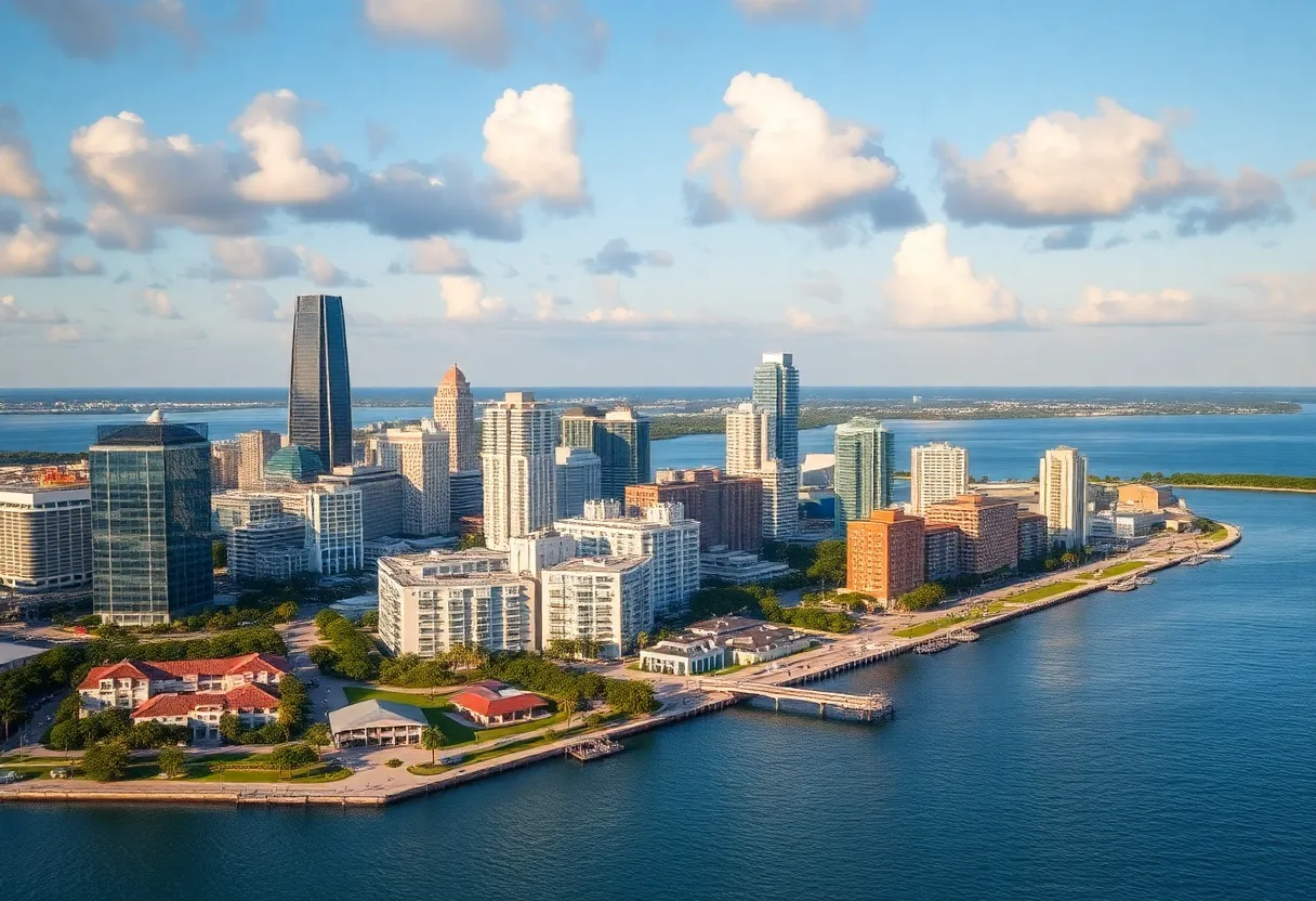 Skyline of St. Petersburg, Florida representing its job opportunities