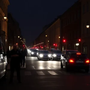 Crime scene in St. Petersburg with police presence