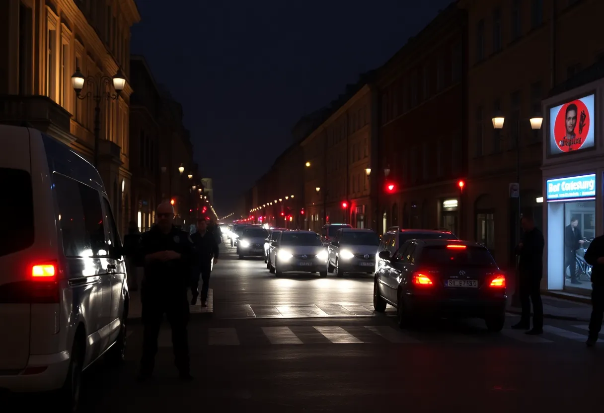 Crime scene in St. Petersburg with police presence