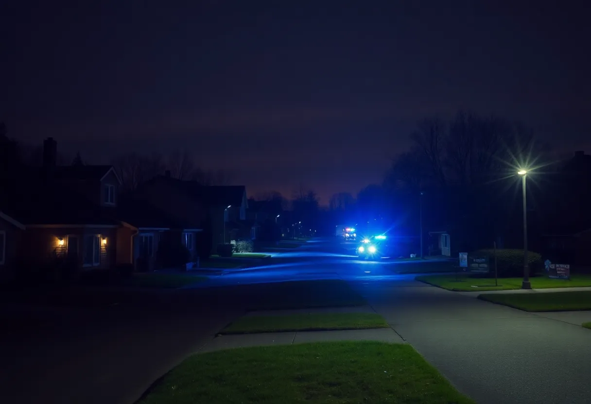 Police lights at a crime scene in St. Petersburg