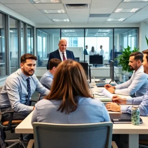 Team of accountants working together in an office