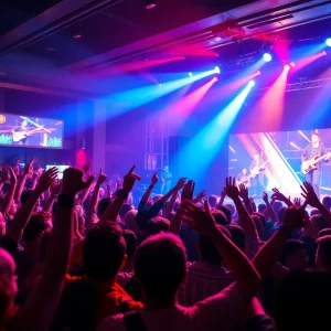 Concert scene with fans at Ani DiFranco's performance