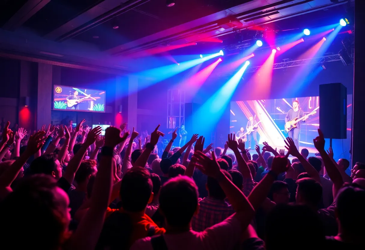 Concert scene with fans at Ani DiFranco's performance