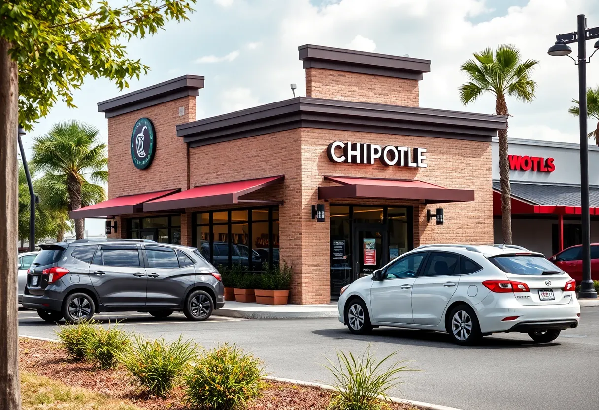 Exterior view of Chipotle's first Chipotlane in St. Petersburg