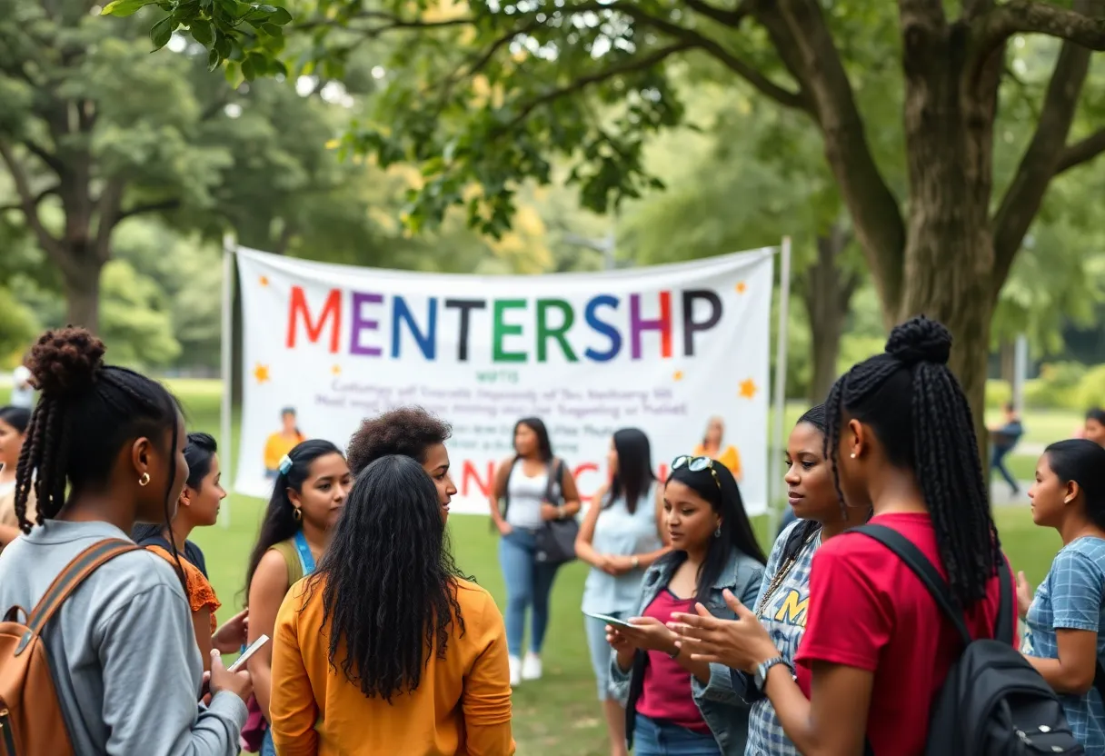 A community gathering of young people and mentors at an event in St. Petersburg.