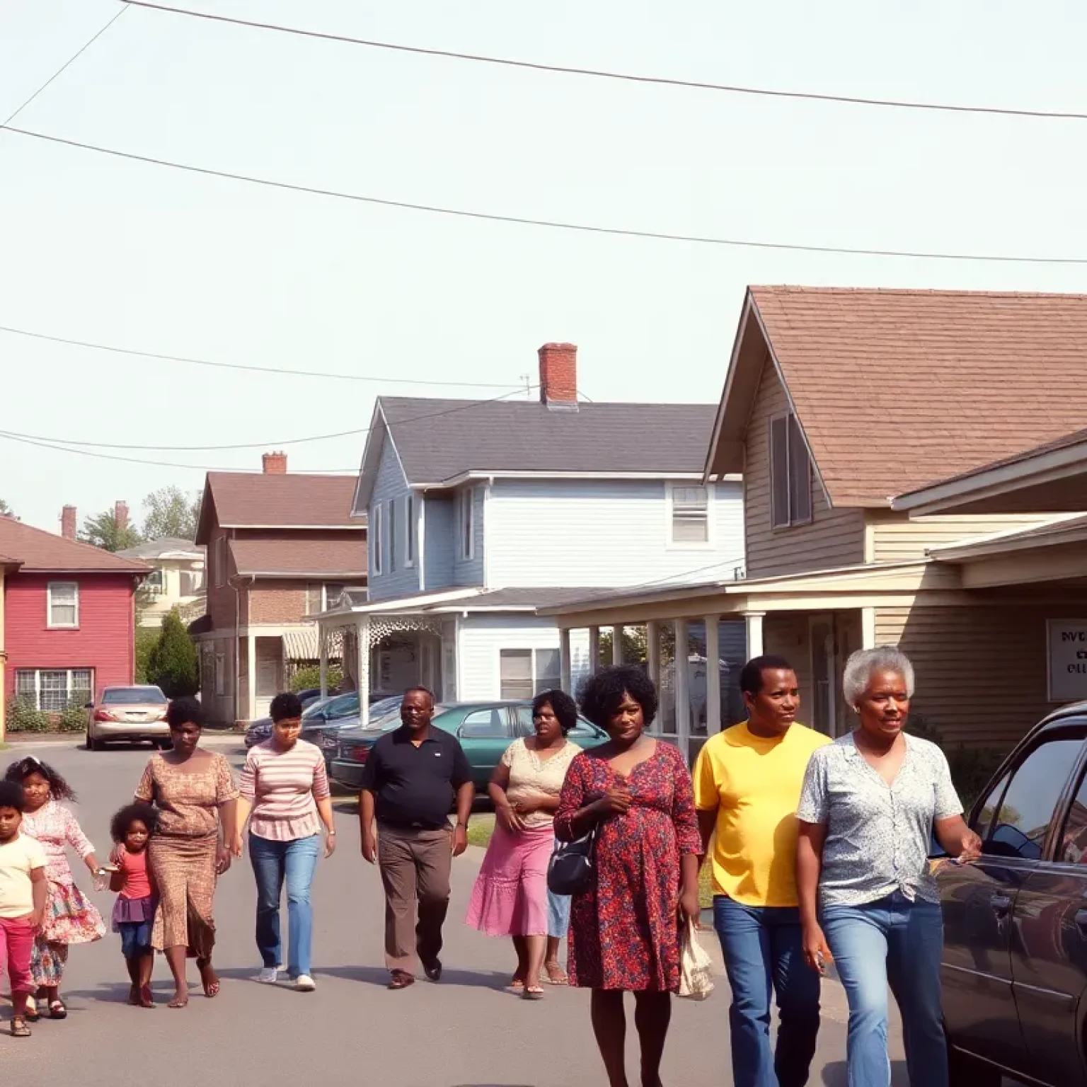 A lively community scene depicting the Gas Plant district's vibrancy.