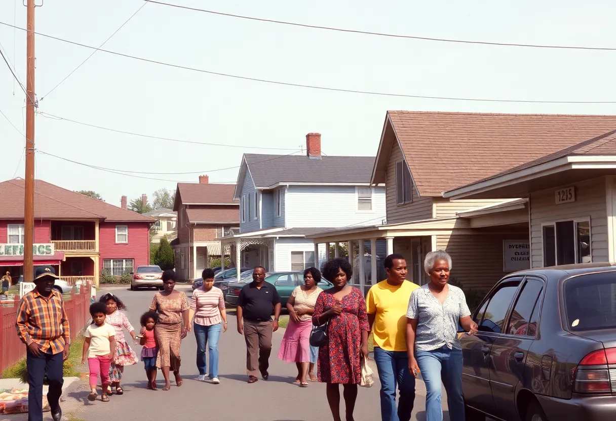 A lively community scene depicting the Gas Plant district's vibrancy.