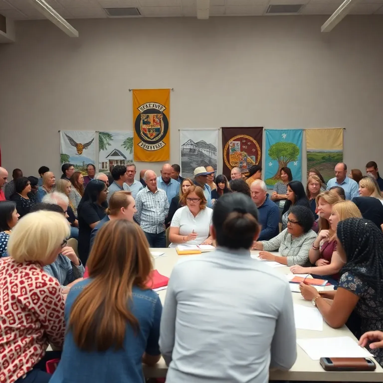 Participants at a community workshop discussing ideas for The Deuces initiative.