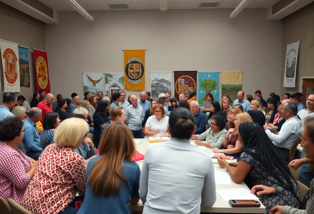 Participants at a community workshop discussing ideas for The Deuces initiative.