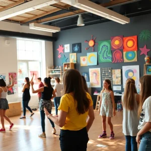 Teens participating in artistic activities at the Arts Conservatory for Teens