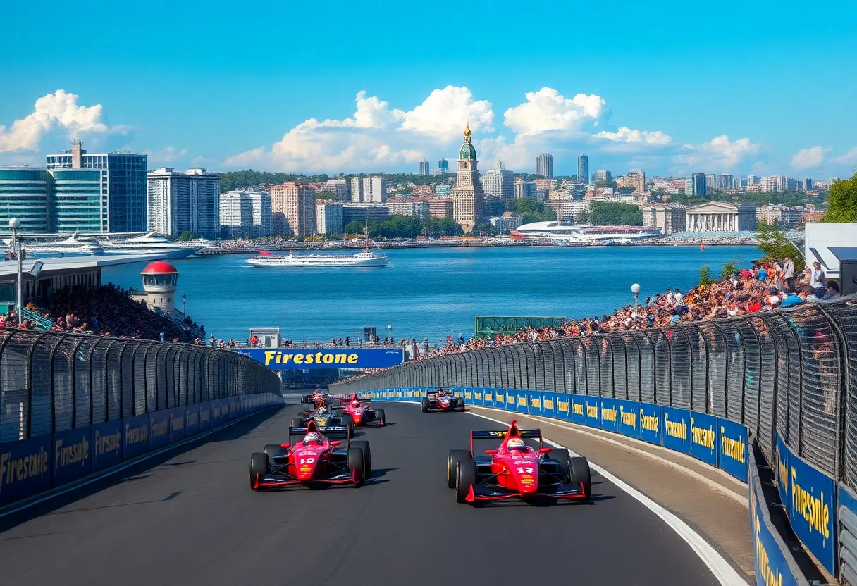 Racing action at the Firestone Grand Prix in St. Petersburg