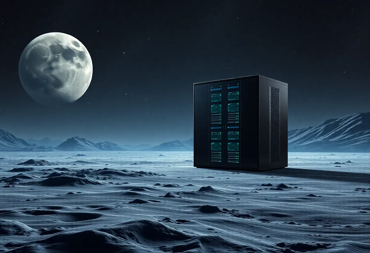 Lunar landscape with Freedom data center