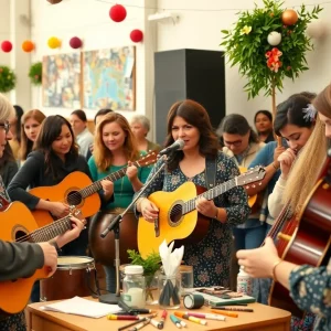 Participants enjoying music creation at Ladies Rock Camp in St. Petersburg.