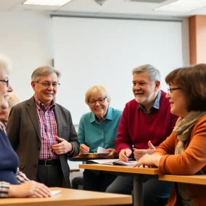 Older adults participating in a classroom setting at USF St. Petersburg.