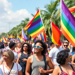 Community members celebrating during St. Pete Pride festival