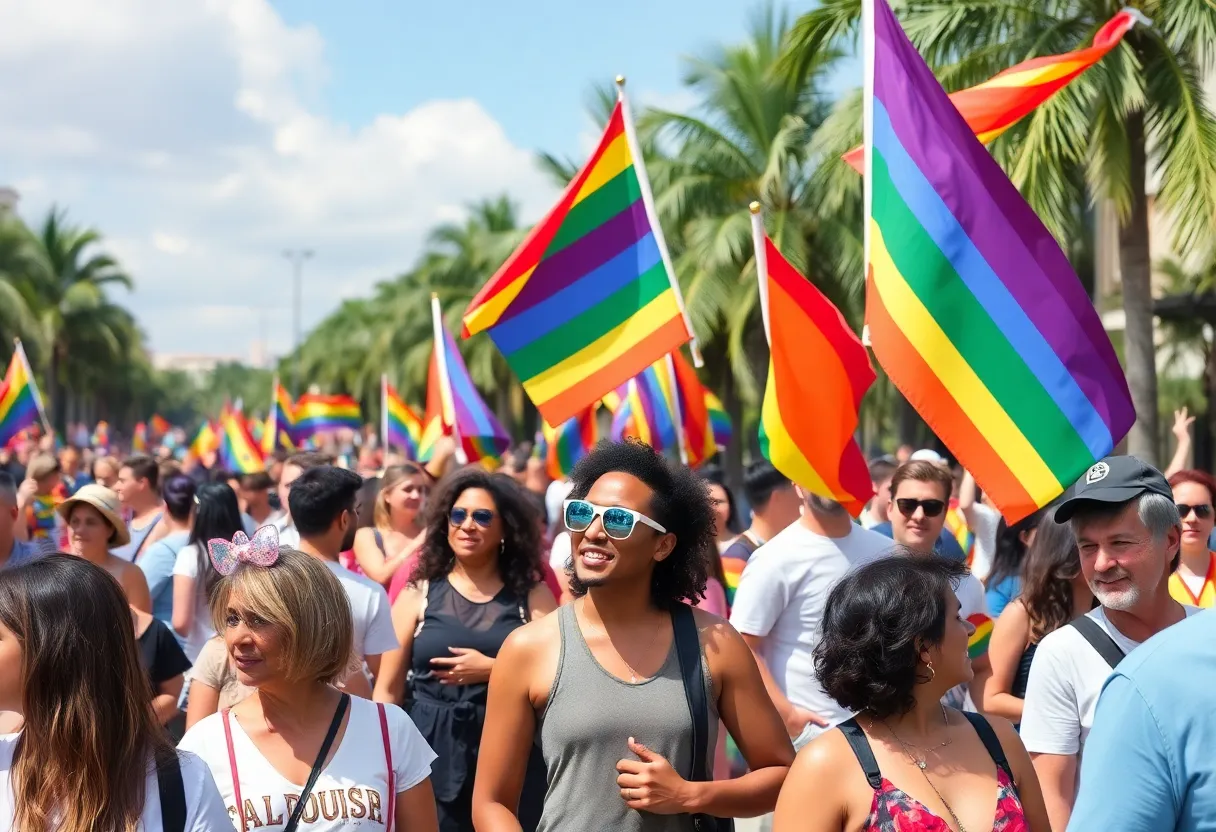 Community members celebrating during St. Pete Pride festival