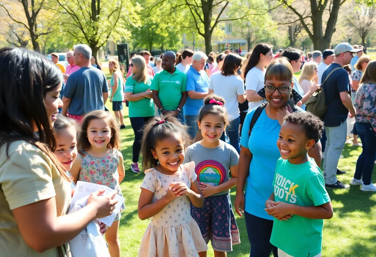 Community celebration in St. Petersburg featuring families and youth activities