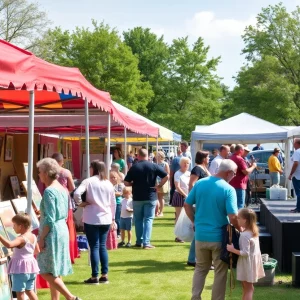 Community festival with artists, families, and live music in Azalea Park.