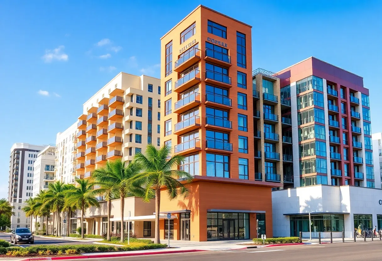 Modern buildings and businesses in St Petersburg and Clearwater