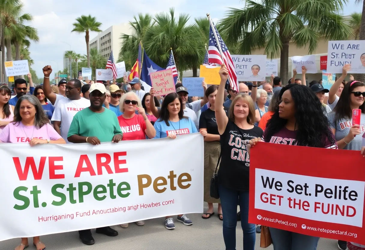 Community rally in St. Petersburg for hurricane relief fund.