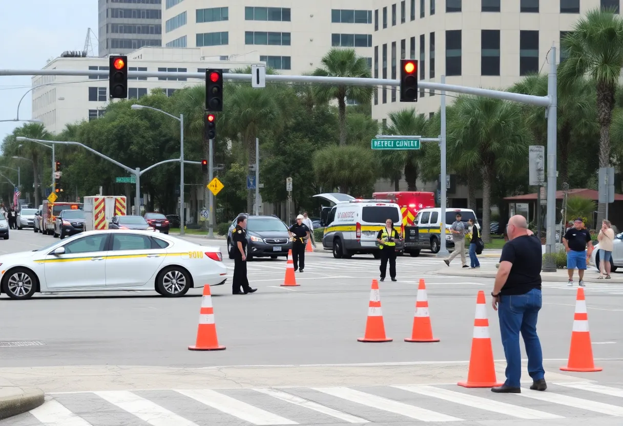 Scene of a tragic vehicle crash in St. Petersburg, Florida